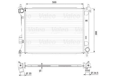 VALEO РАДИАТОР ДВИГАТЕЛЯ ВОДЫ HYUNDAI I20 I 1.2 1.4 1.6 09.08-12.15