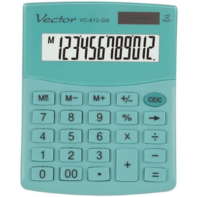 Kalkulator biurowy VECTOR VC-812 GN zielony pastel