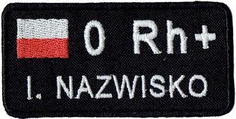 NAME PATCH IMIENNIK GRUPA KRWI Naszywka 1071R