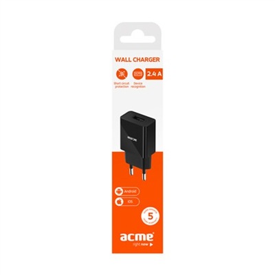 ACME Ładowarka sieciowa USB CH202 1p/2,4A/12W