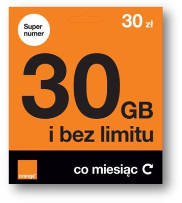 Starter Orange Free 30 GB + NO LIMIT na 31 dni