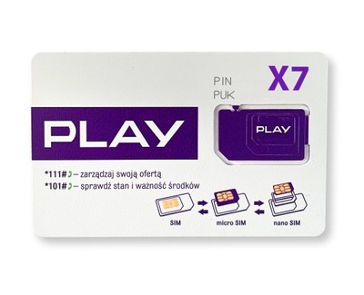 Internet Mobilny na kartę PLAY 4G/LTE 1400GB (7 kart) po doładowaniu 10zł!