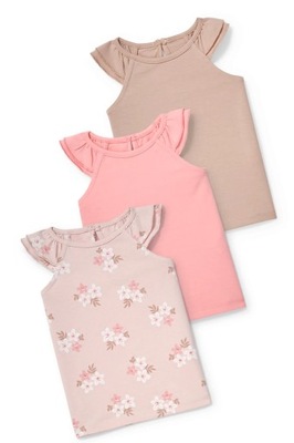 C&A TOP 80 KOSZULKA RAMIĄCZKA BIO BAWEŁNA 3-PACK