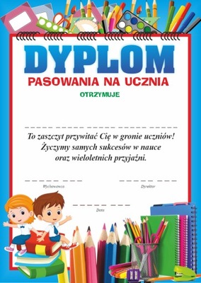 DYPLOM PASOWANIA NA UCZNIA LEKCJA PASOWANIE A4