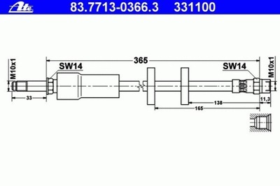 CABLE DE FRENADO FLEXIBLES VOLVO XC90 02- PARTE DELANTERA  