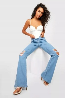 BOOHOO SPODNIE JEANSOWE Z PRZETARCIAMI XL