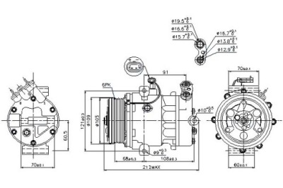 Nissens компресор кондиціонера opel astra g astra фото №1