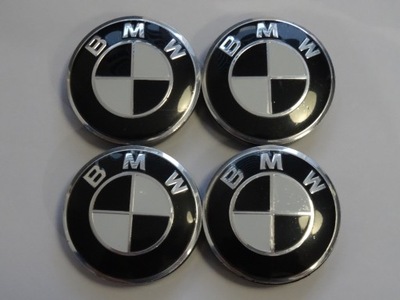 4 PIEZAS DEKLE TAPACUBOS EMBLEMATY AL LLANTAS BMW 56 MM CZARNO COLOR BLANCO  