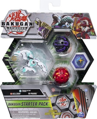 BAKUGAN ARMORED STARTER 3 FIGURKI TROX NOBILLIOUS