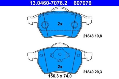 ZAPATAS DE FRENADO VW PARTE DELANTERA SHARAN 1,8-2,8 95-10 13.0460-7076.2  