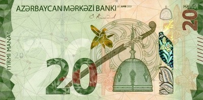 AZERBEJDŻAN 20 Manat 2021 2022 NOWOŚĆ UNC