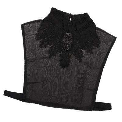 Gotycka odpinana haftowana koszula 3-połówka czarna # 3