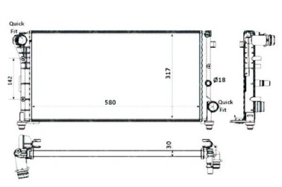 Nrf радіатор води fiat panda 1.1 169 фото №1