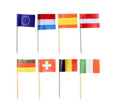 WYKAŁACZKI FLAGI NARODÓW NATIONS 8cm (50) REDPLAST