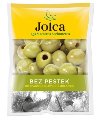 Oliwki zielone hiszpańskie bez pestek w saszetce Manzanilla Fina 120g Jolca