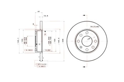 BREMBO DISKĄ STABDŽIŲ 2SZT. PRIEK. CHEVROLET CORSA OPEL ASCONA C 