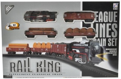 Realistyczna Kolejka Rail King - Parowóz + 3 Wagon