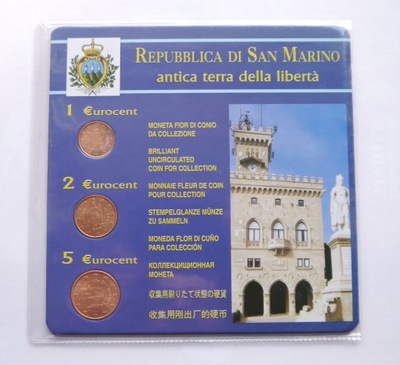 SAN MARINO SET 1 - 5 EURO CENT 2004