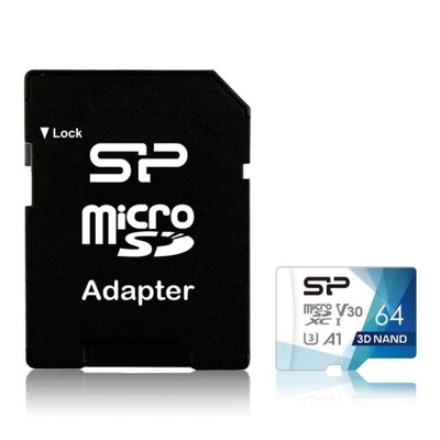 Karta pamięci Silicon Power microSDXC Superior Pro 64GB V30 UHS-1 U3 A1