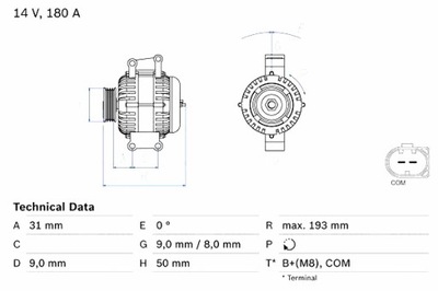 BOSCH ГЕНЕРАТОР MERCEDES C T-MODEL S203 C T-MODEL S204 C W203 C W204