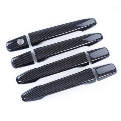 FOR MITSUBISHI LANCER 2008-2020 GLOSSY BLACK CARBON FIBER CHROME CAR~56045