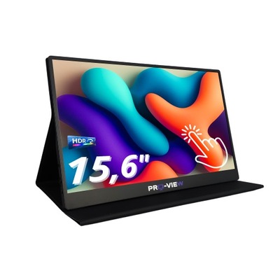 Dotykowy Monitor przenośny 15.6", FULL HD, IPS,USB-C, VESA, PRO-VIEW, ETUI