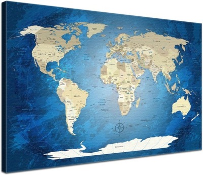 LanaKK Mapa świata z korkiem 100x70cm