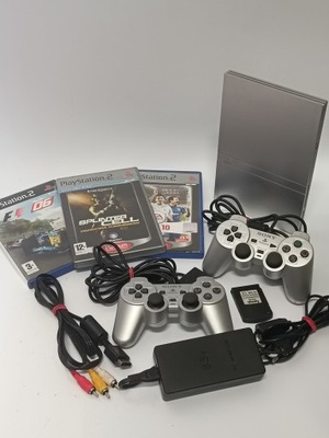 KONSOLA SONY PLAYSTATION 2 SLIM SCPH-75004 PS2 2x PADY KARTA PAMIĘCI 16MB