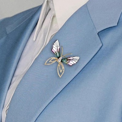 Broszka motylkowa dla kobiet Dekoracyjne broszki z kryształkami w kolorze fioletowym