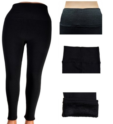 Getry MIŚ Legginsy OCIEPLANE Futerkiem MODELUJĄCE!