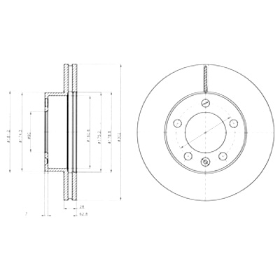 DRIVE+ DISCOS DE FRENADO 2 PIEZAS PARTE DELANTERA NISSAN NV400 2.3D 20- VENTILADO  