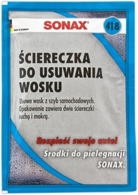 ściereczka do usuwania wosku SONAX do usuwania wosku z szyb