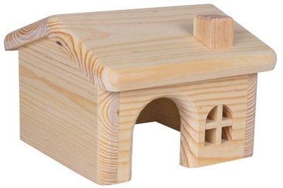 Domek drewniany z drzewa sosnowego dla chomika 15×11×15 cm