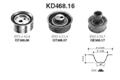 Snr kd468.16 набор ремень распределительного вала фото №1