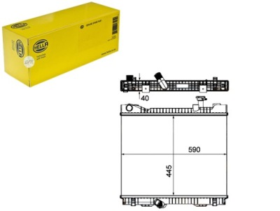 Радіатор nissan cabstar 2.5 dci 06- hella фото №1