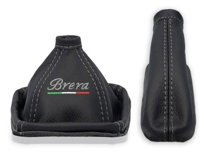 ALFA ROMEO BRERA 2005-2010 SET MIESZKOW BLACK LEATHER HAFT GRAY FLAGA - milautoparts-fr.ukrlive.com