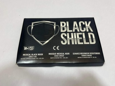 Maseczki chirurgiczne Black Shield 50 szt.+1
