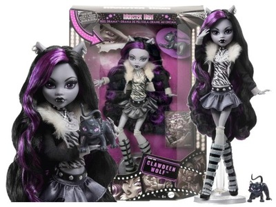 LALKA MONSTER HIGH REEL DRAMA STRASZNY SEANS Clawdeen Wolf + kot Crescento