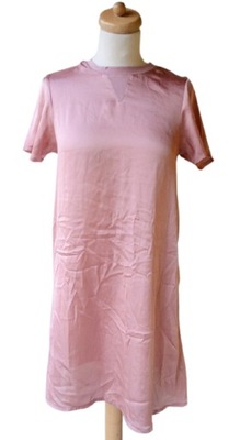 Sukienka Różowa Róż ASOS 36 S Satynowa Oversize