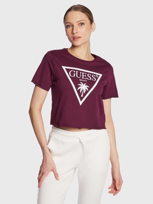 GUESS T-Shirt Logo E02I01 JA914 Fioletowy Boxy Fit