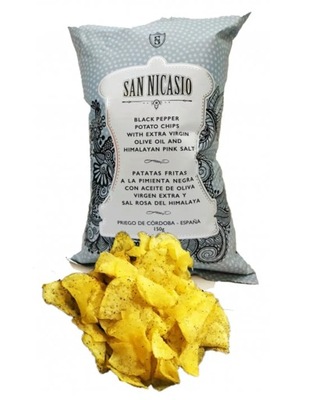 San Nicasio Chipsy Ziemniaczane z Czarnym Pieprzem i Solą Himalajską Pieczo