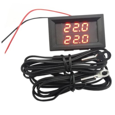 Elektroniczny Termometr DWIE SONDY Z PRZEWODEM dwa kanały -40-80C pod śrubę