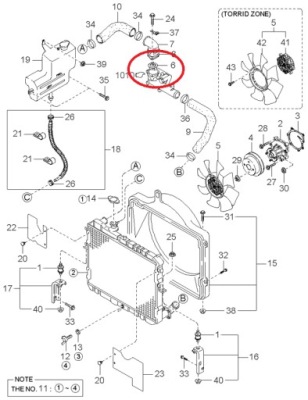 Термостат kia k2700 фото №1