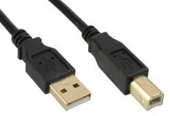 MicroConnect USB2.0 A-B 3m M-M Pozłacane