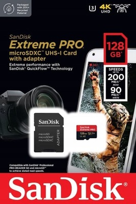 Karta pamięci SanDisk Extreme Pro 128GB 200MB/s