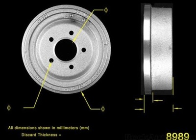 BŪGNINIAI STABDŽIAI STABDŽIŲ DODGE DURANGO 1998-2002 11'' 