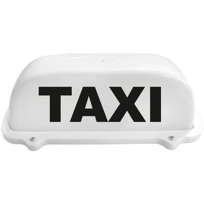 KOGUT TAXI NA PRZYSSAWKI SYGNALIZATOR LAMPA BIAŁA