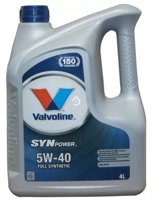 VALVOLINE SYNPOWER 5W40 A3/B4 4L