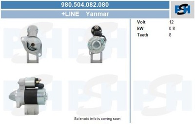 BV PSH STARTERIS YANMAR 0.8 KW STARTERIS 