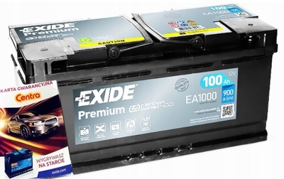 АКУМУЛЯТОР EXIDE PREMIUM 100AH 900A 100 AH EA1000